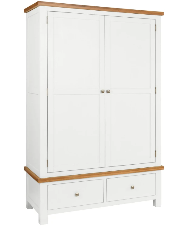 Double Wardrobe with 2 Drawers - Dorset Painted Bedroom Range