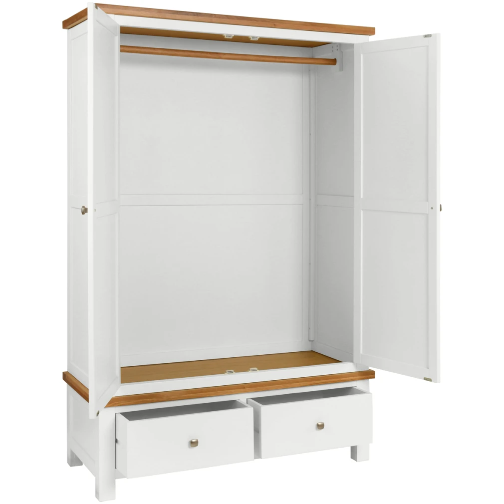 Double Wardrobe with 2 Drawers - Dorset Painted Bedroom Range - gunter