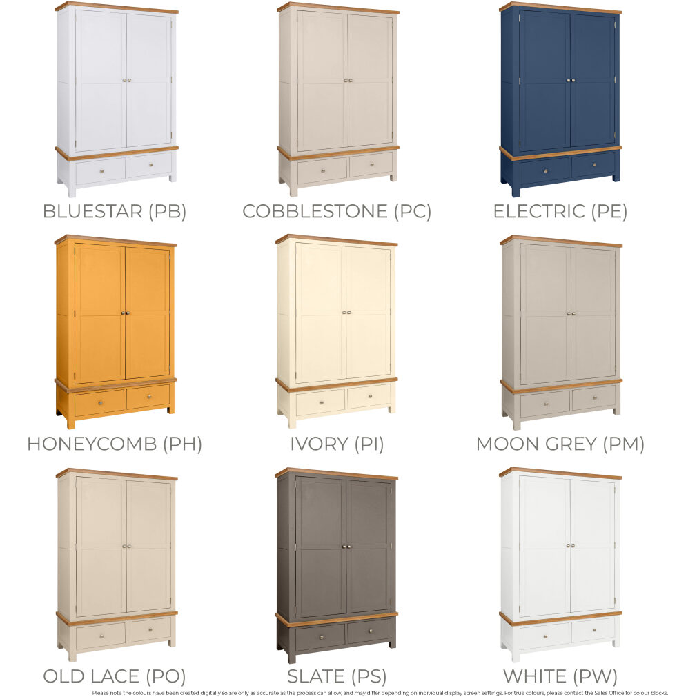 Triple Wardrobe with 3 Drawers - Dorset Painted Bedroom Range