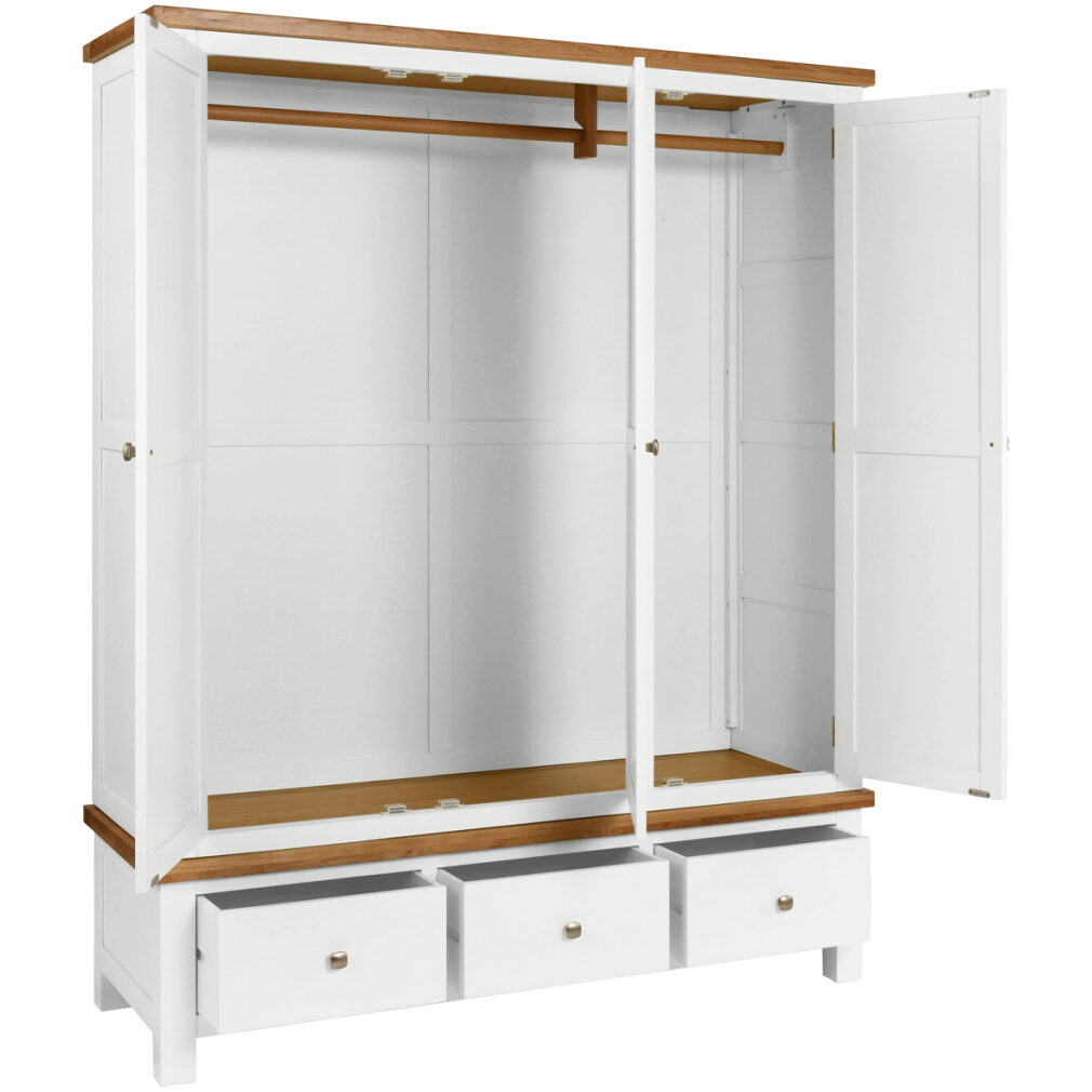 Triple Wardrobe with 3 Drawers - Dorset Painted Bedroom Range