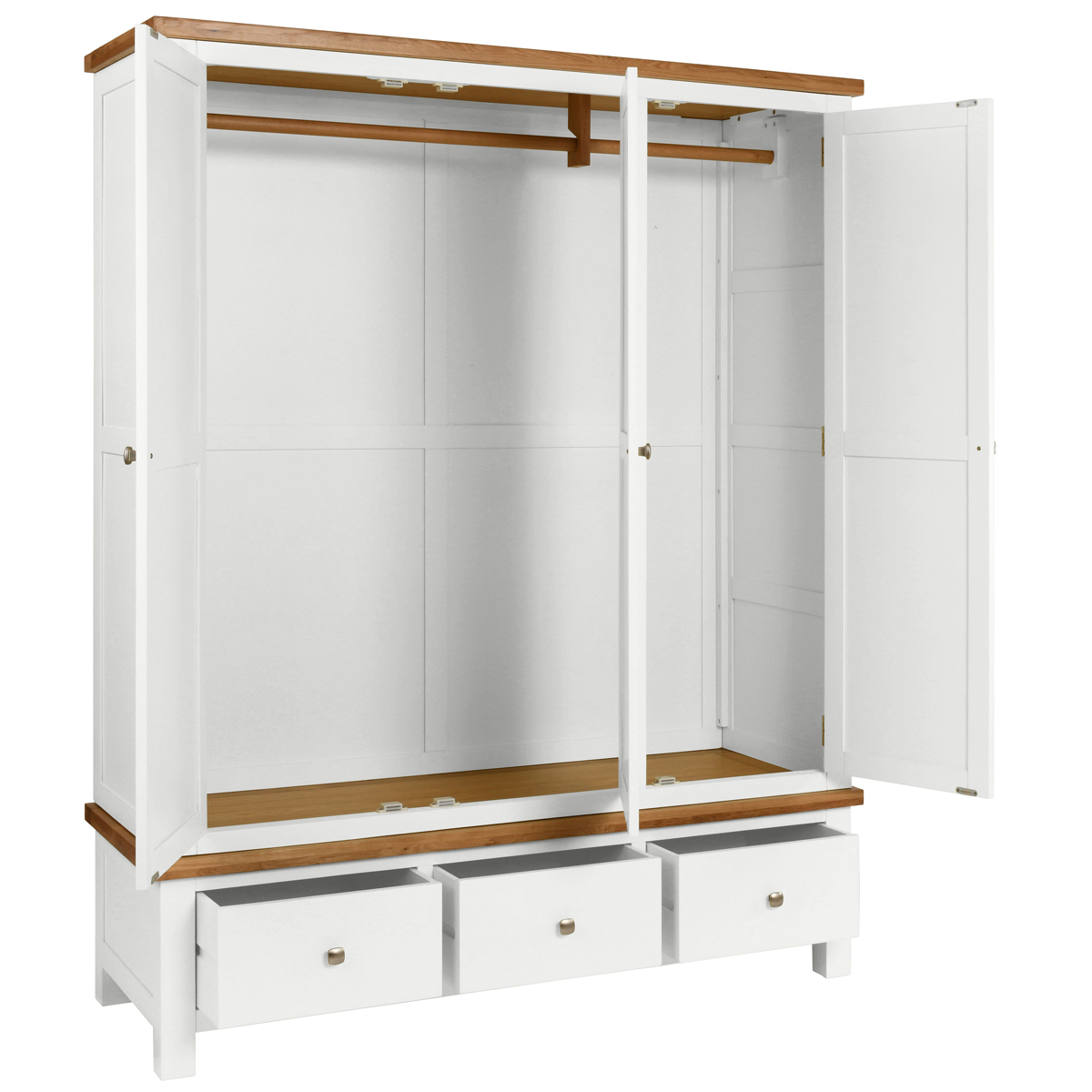 Triple Wardrobe with 3 Drawers - Dorset Painted Bedroom Range