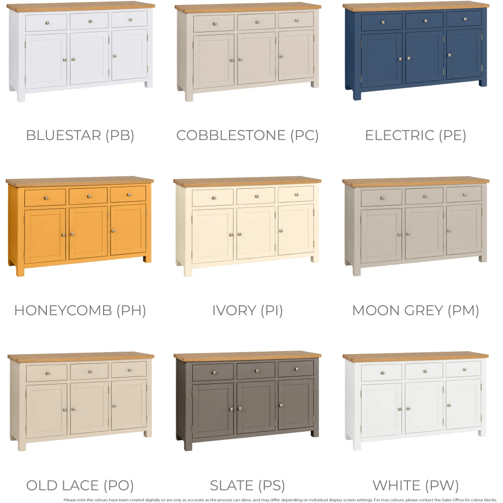 3 Door Sideboard - Dorset Painted Dining Range