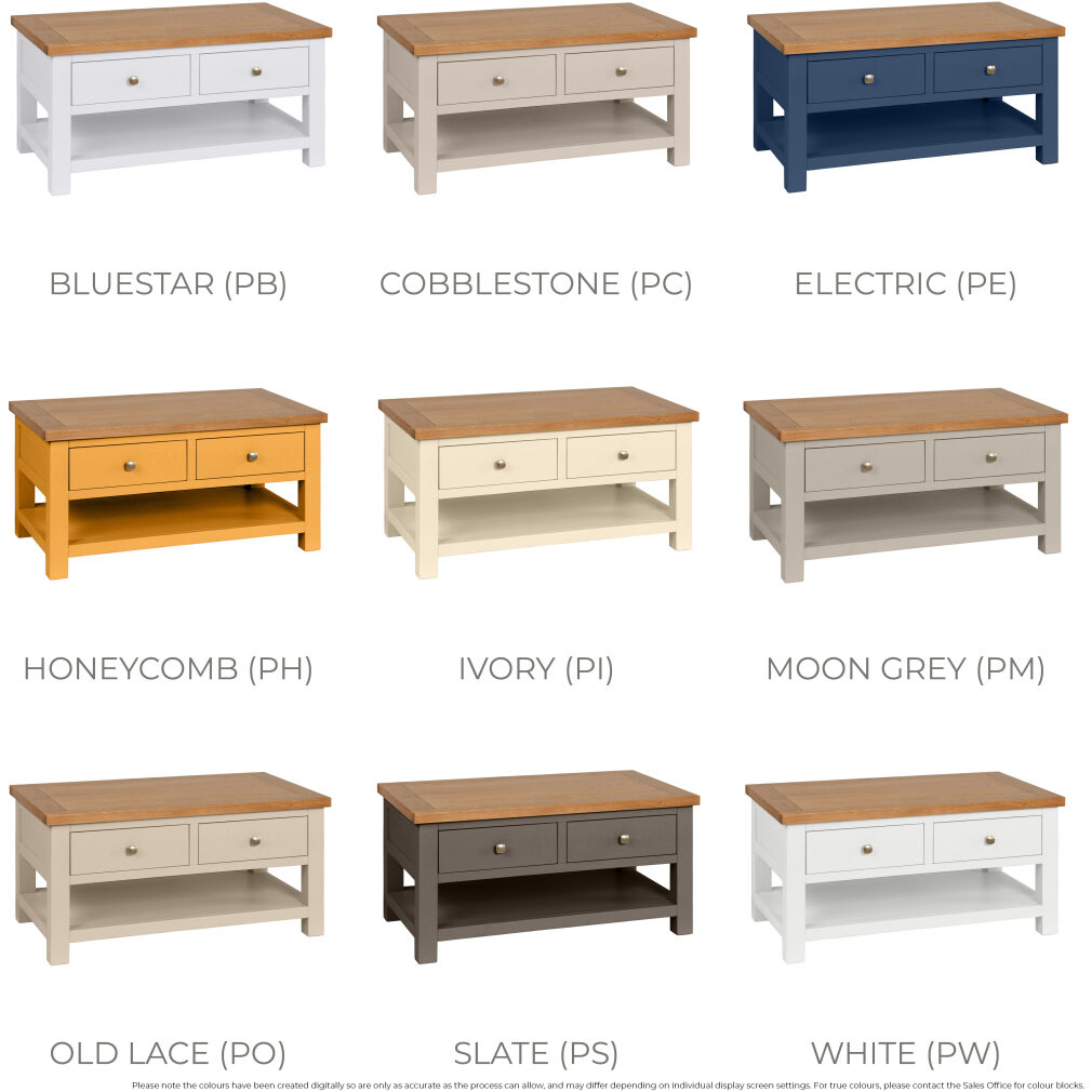 Coffee Table with 2 Drawers - Dorset Painted Dining Range