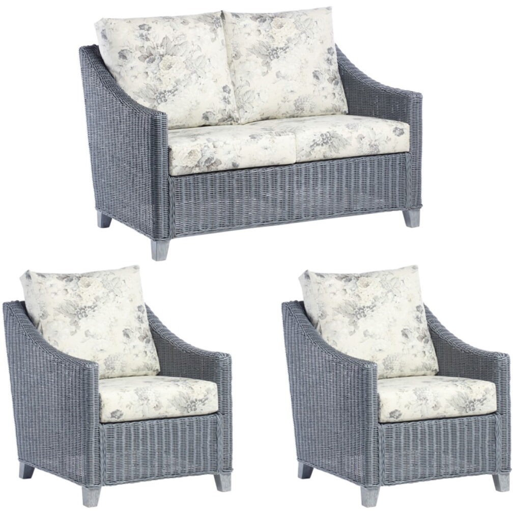 Dijon 4 piece set in Grey - Cane Furniture by Desser