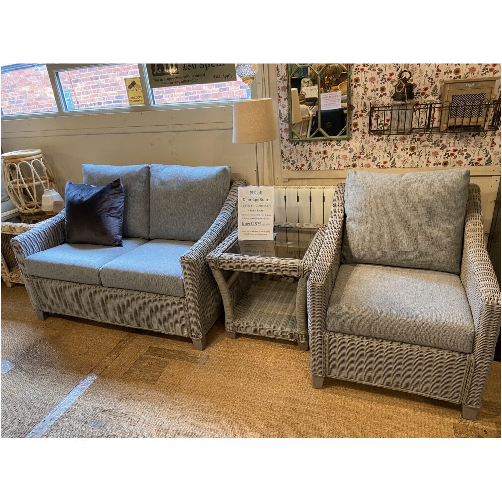 Dijon 4 piece set in Grey - Cane Furniture by Desser