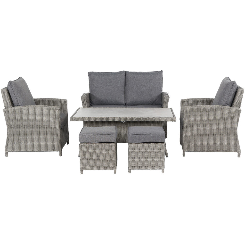 Barbados Slate Grey Outdoor 2 Seater Seating Set with Ceramic Top - Outdoor Furniture - EX DISPLAY