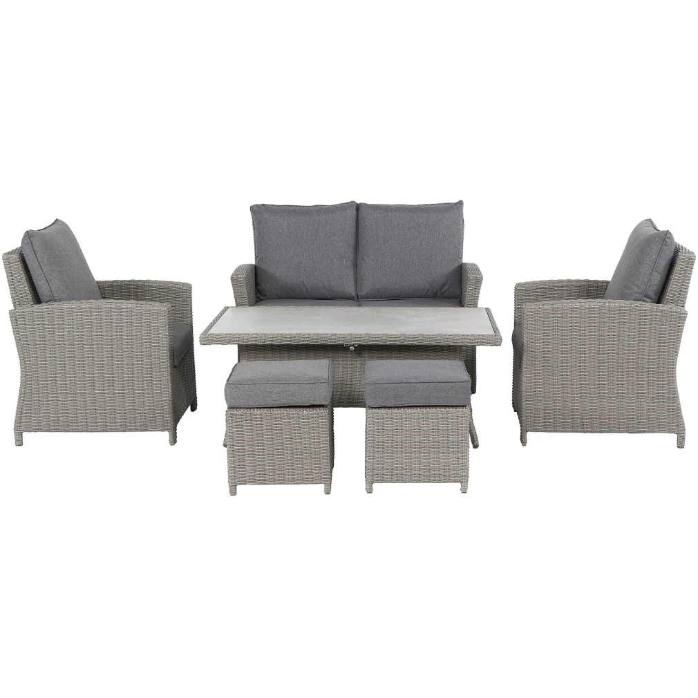 Barbados Slate Grey Outdoor 2 Seater Seating Set with Ceramic Top - Outdoor Furniture - EX DISPLAY