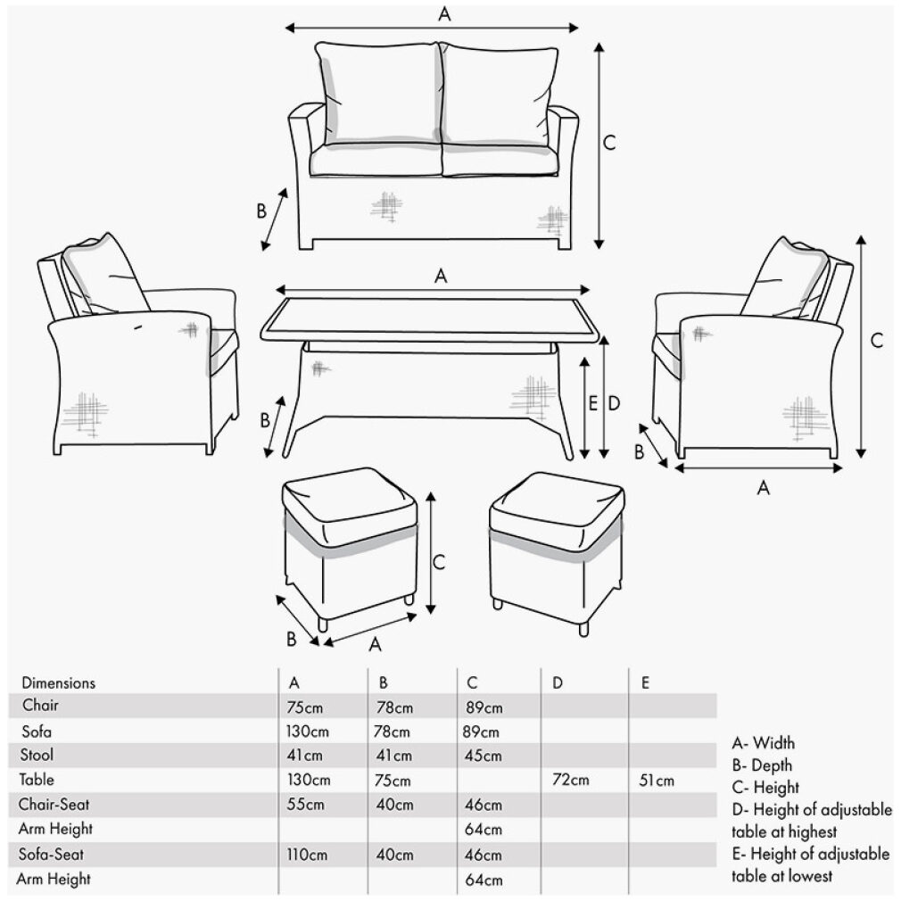 Barbados Slate Grey Outdoor 2 Seater Seating Set with Ceramic Top - Outdoor Furniture - EX DISPLAY