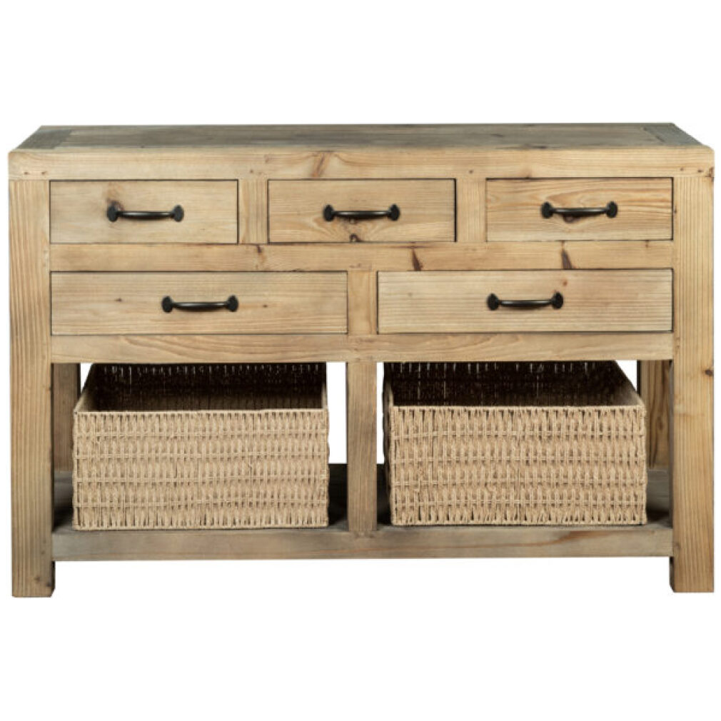 Chiltern 5 Drawer 2 Basket Sideboard