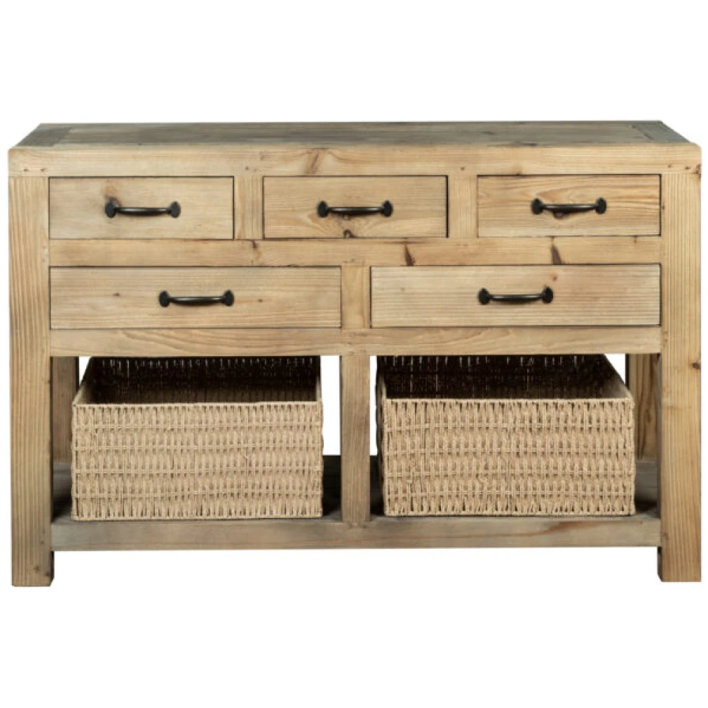 Chiltern 5 Drawer 2 Basket Sideboard