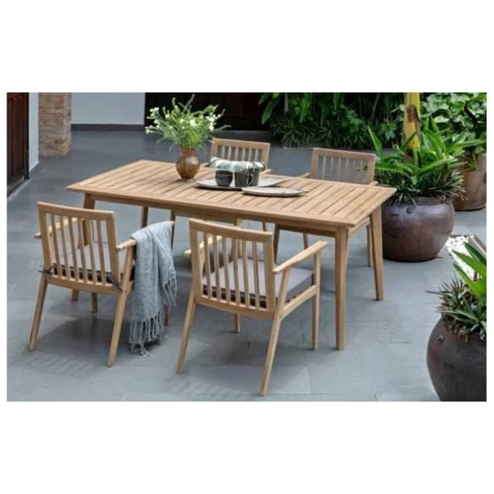 SCANDI GARDEN DINING TABLE SET WITH 4 CHAIRS