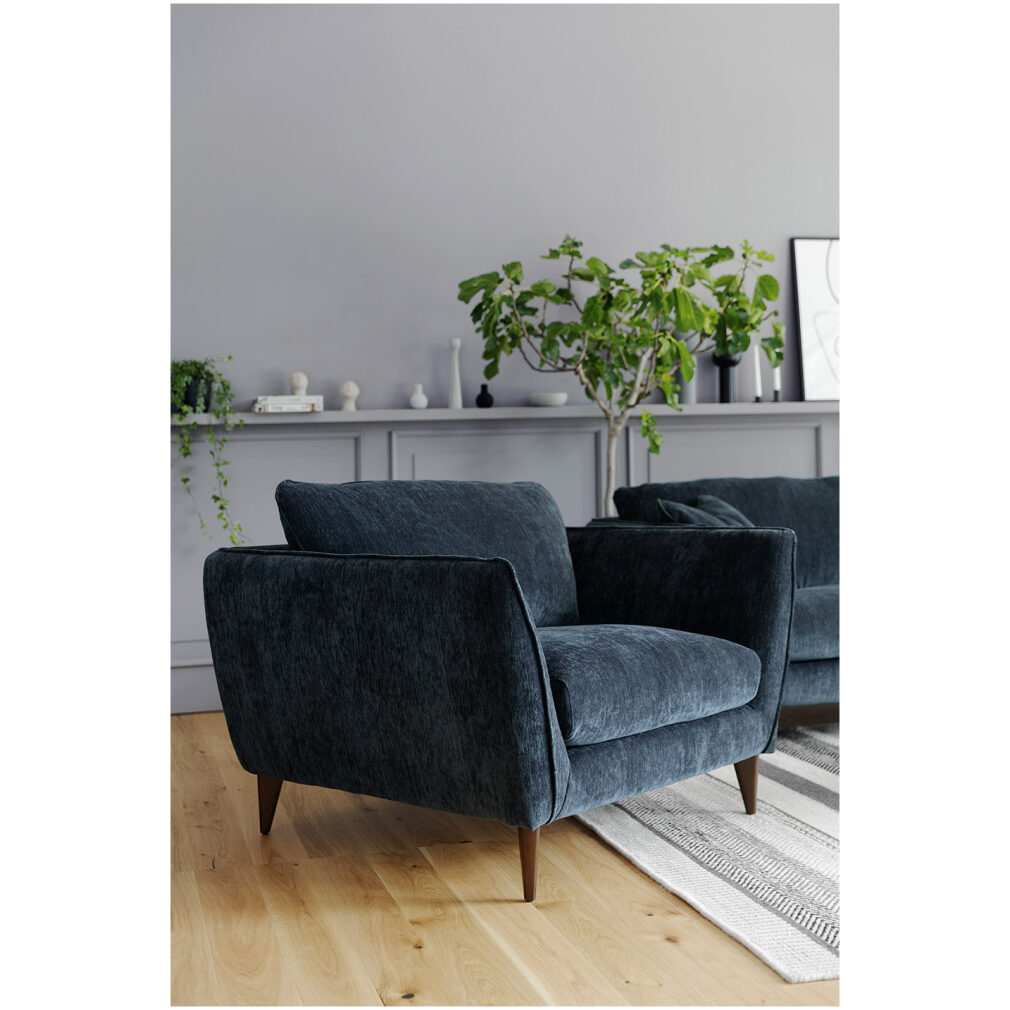 Stella 2 seater Sofa in Atropa Dark Blue by Sits - quick lead time