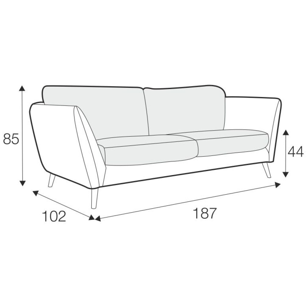 Stella 2 seater Sofa in Atropa Grey Beige by Sits - quick lead time