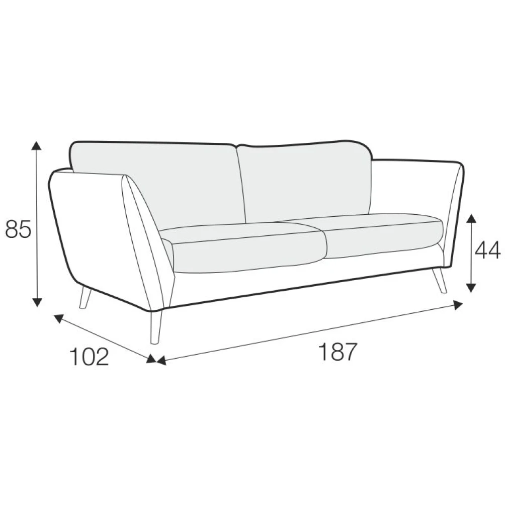 Stella 2 seater Sofa in Atropa Dark Blue by Sits - quick lead time