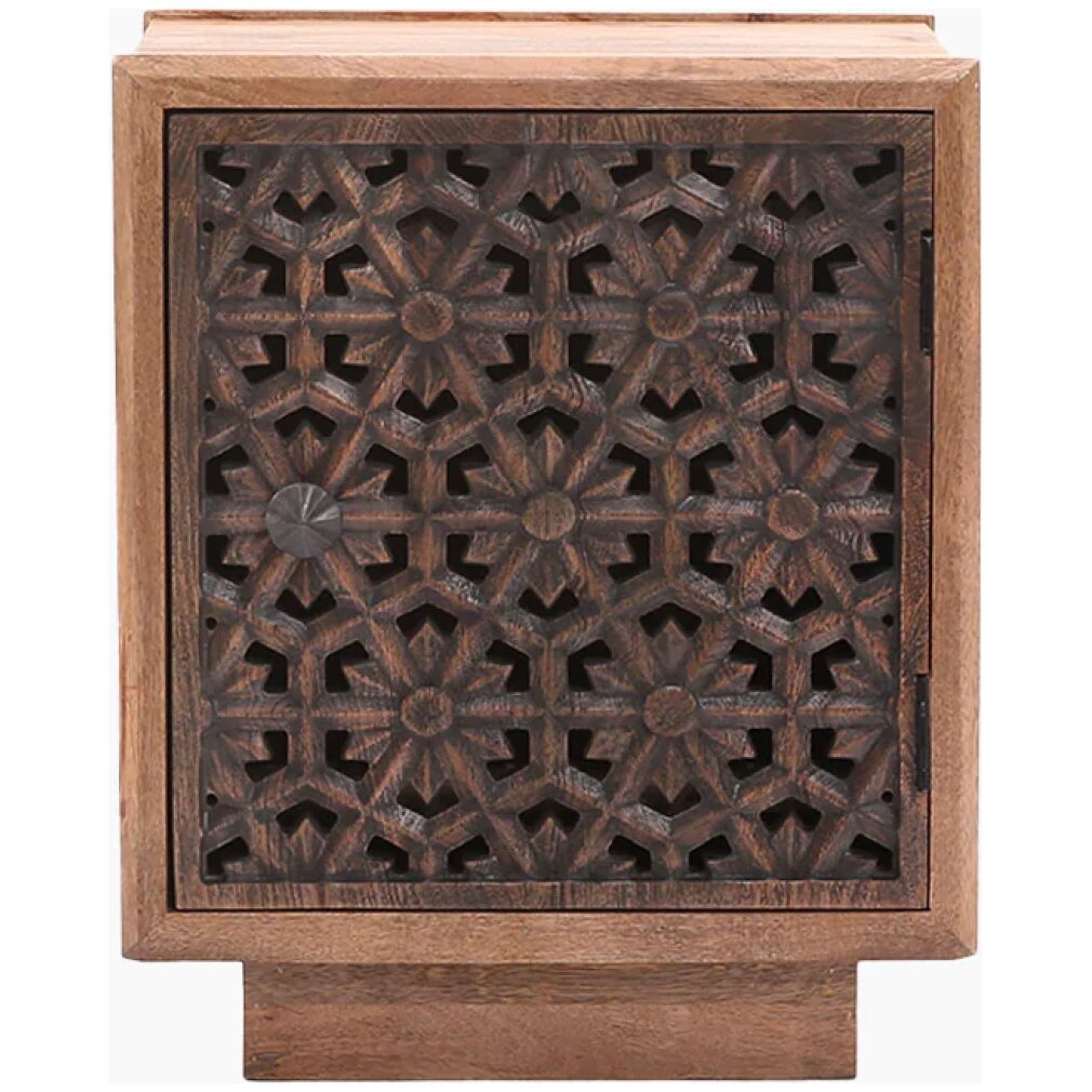 Zaayah Cut Work Wooden Side Table