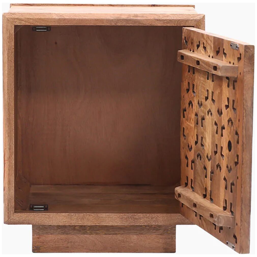 Zaayah Cut Work Wooden Side Table