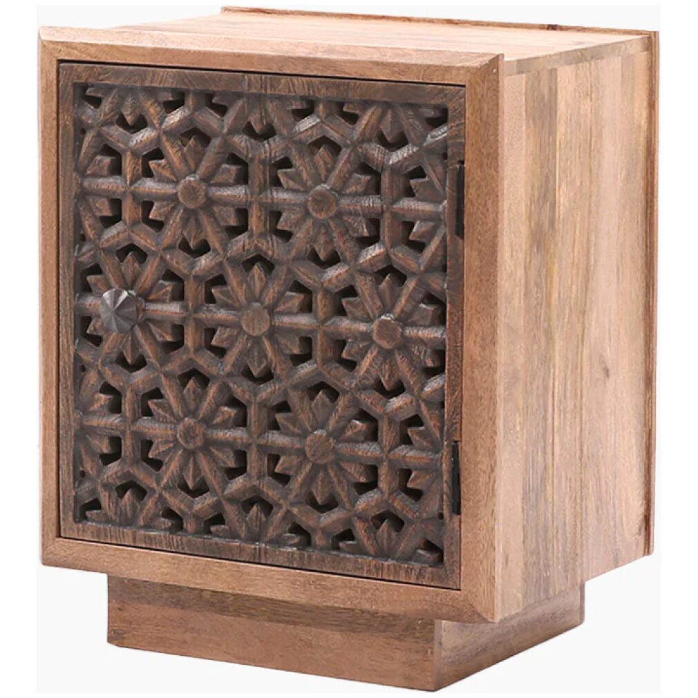 Zaayah Cut Work Wooden Side Table