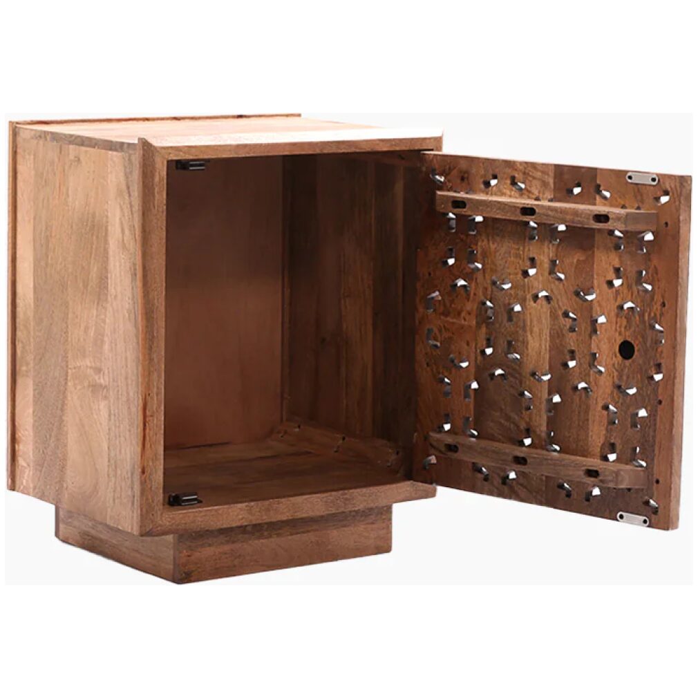 Zaayah Cut Work Wooden Side Table