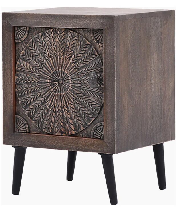 Reiki Mandala Wooden Side Table