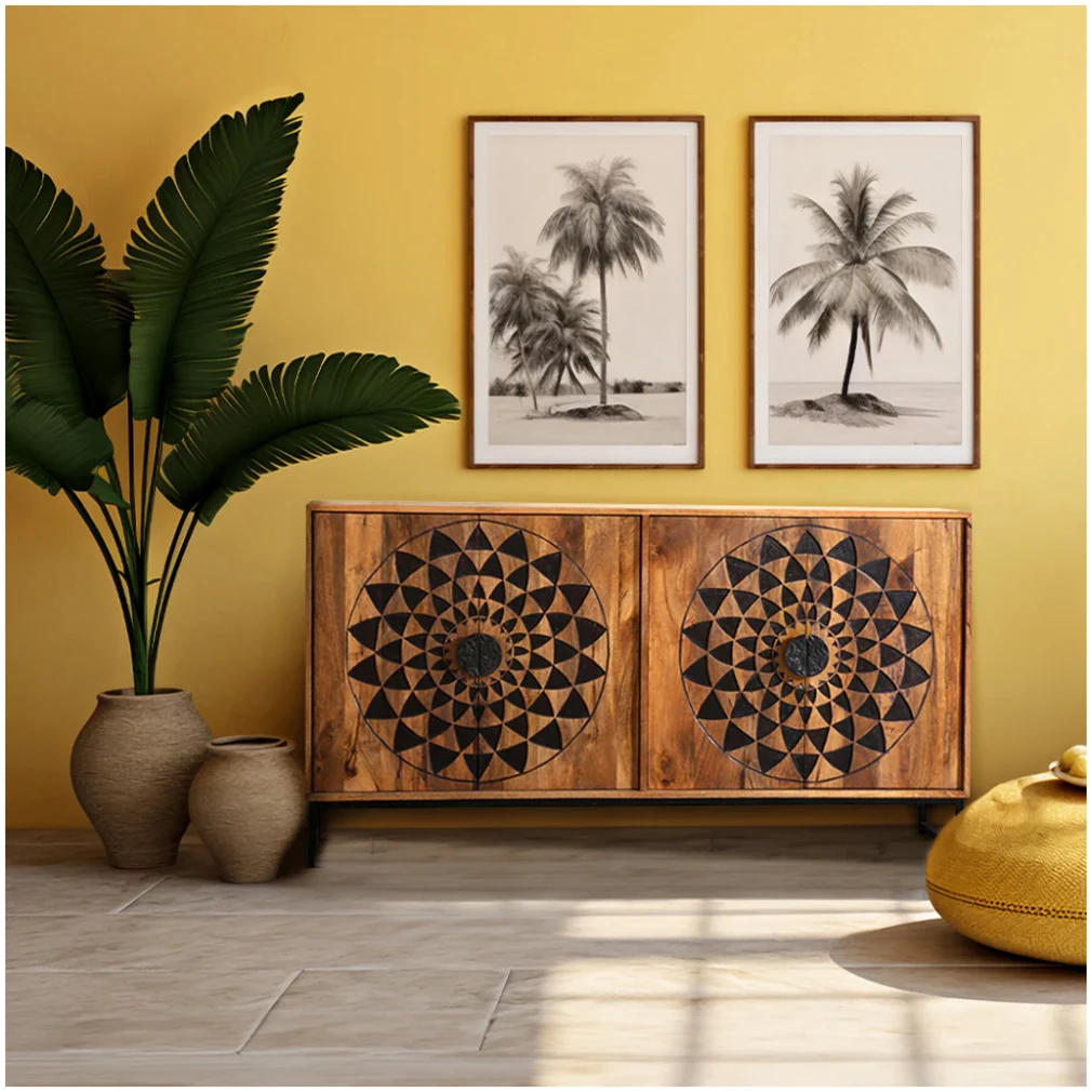Kolam Wide Sideboard with 4 doors