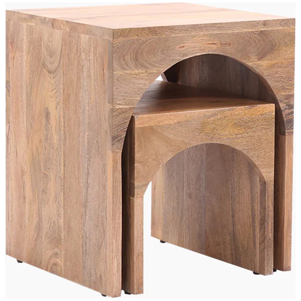 Nest of 2 Arched End Tables - Mango Wood