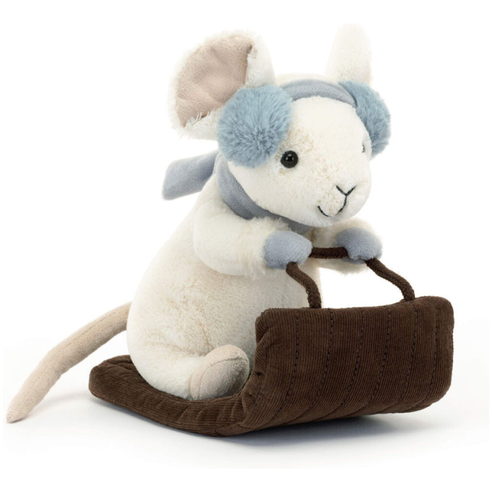 Jellycat soft toy - Merry Mouse Sleighing