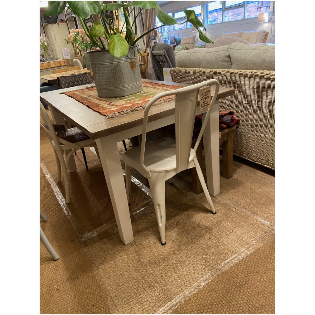 140 Cm Ext Dining Table - Cotswold Dining Furniture - Bundle with 4x metal chairs