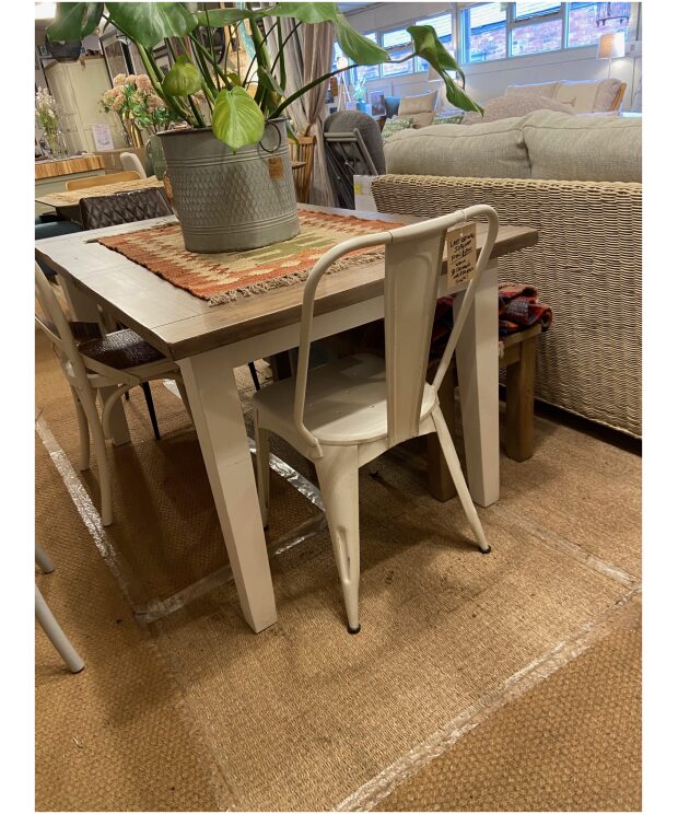 140 Cm Ext Dining Table - Cotswold Dining Furniture - Bundle with 4x metal chairs