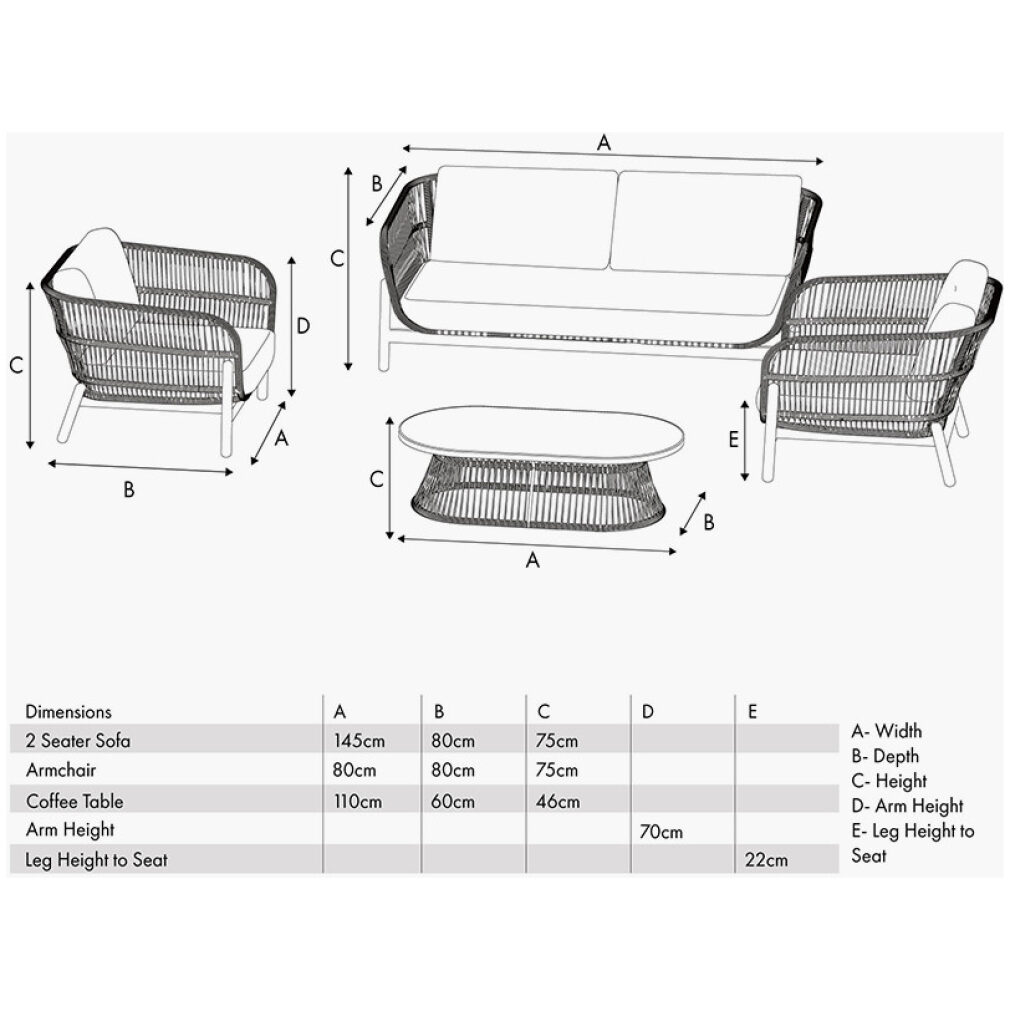 Martic Outdoor 4 Seater Seating Set