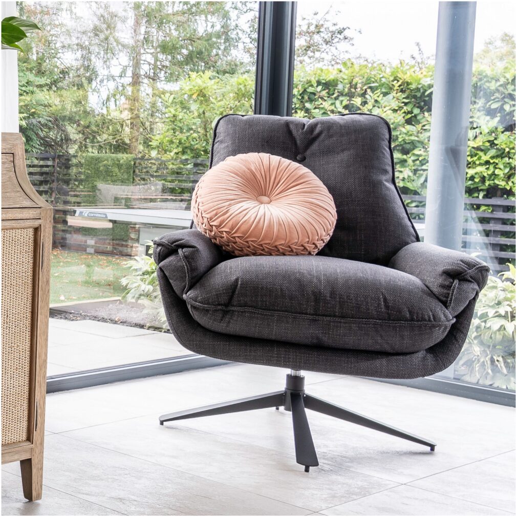 Padstow Swivel Armchair - Slate Grey Twill