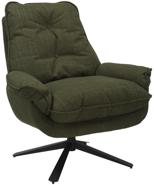 Padstow Swivel Armchair - Olive Green Twill