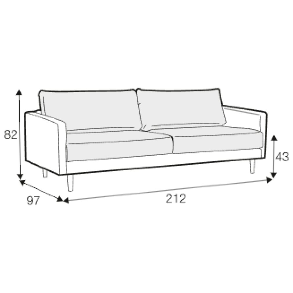Billie 3 Seater Sofa with two cushions by Sits