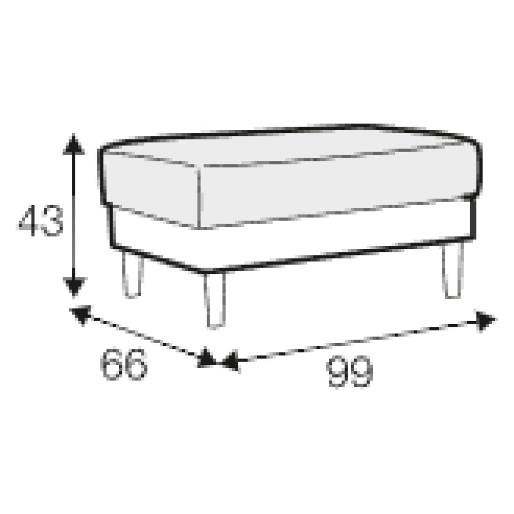 Billie Footstool 99x66 by Sits