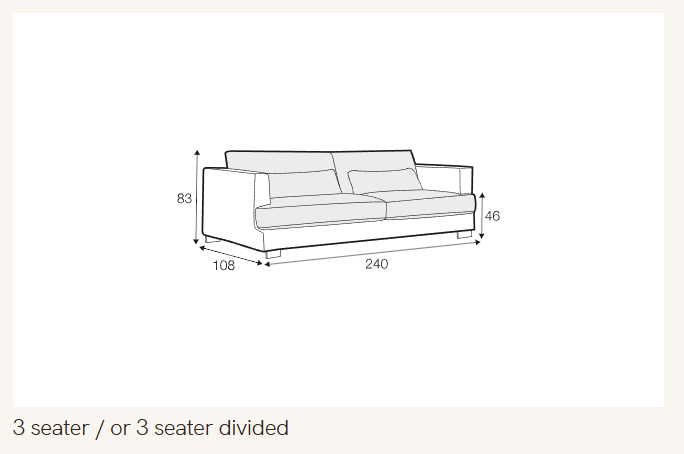 Brandon 3 Seater Sofa (two parts) by Sits