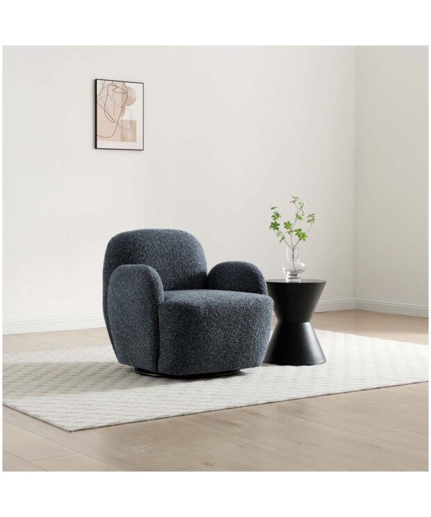 Micky Swivel Armchair - Navy