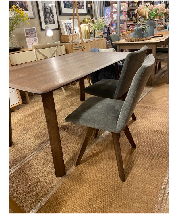 Set of 4 Milano Dining Chair - Asiago - Como - Basalt Fabric - Dark Oak Legs