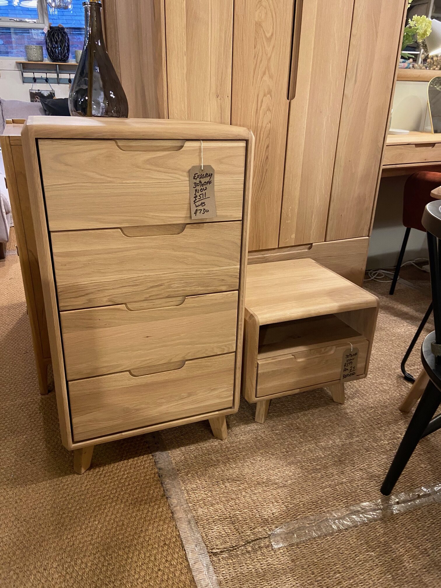 EX Display 4 Drawer Chest Slim - Como Bedroom Furniture Range