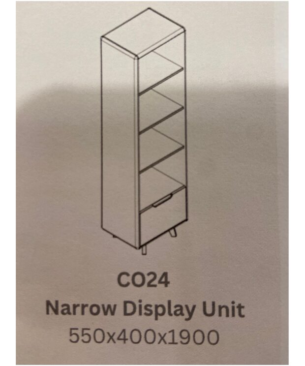 Tall Slim Display Unit - Bookcase - Como Living and Dining Range