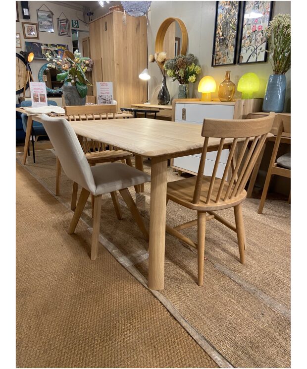 Asiago 1.4m Dining Table Bundle with 4 chairs - Light Oak