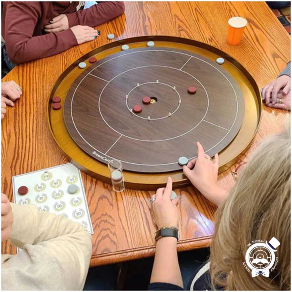 Crokinole Board Game Set – Classic Dark Edition with extra Discs ...