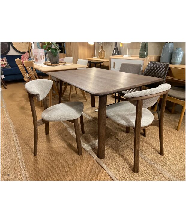 Ex Display Asiago 1.4m Dining Table Smoked Oak Finish with 4x Gitte Dining chairs