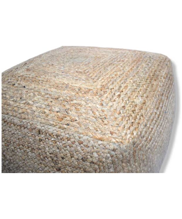Pouffe - footstool 50cm sq - Jute